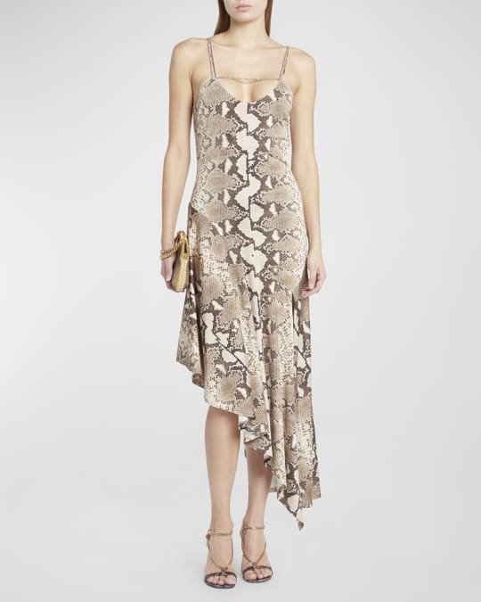 Stella McCartney Phyton-Print Chain-Necklace Asymmetric Dress | Neiman  Marcus
