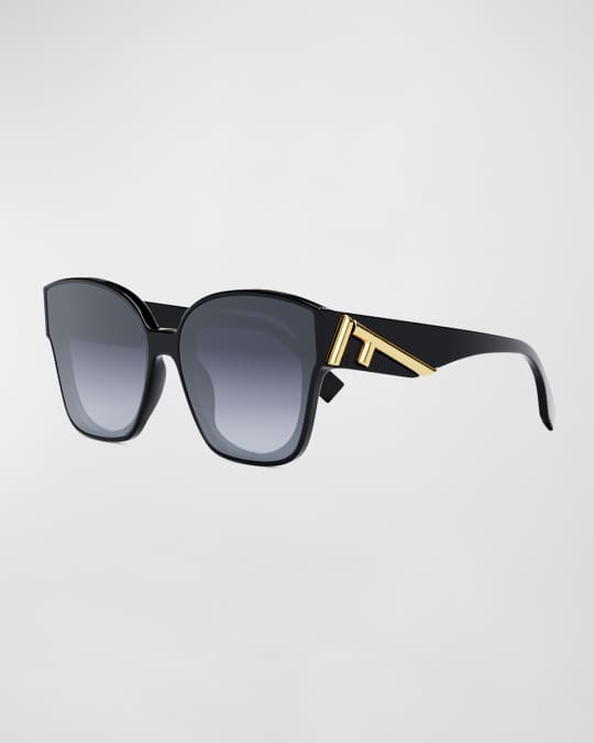 Fendi Oversized F Logo Acetate Cat-Eye Sunglasses | Neiman