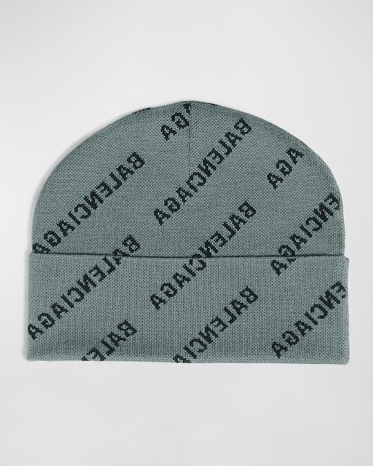 Balenciaga Mirror Mini Allover Logo Beanie | Neiman Marcus display picture 1