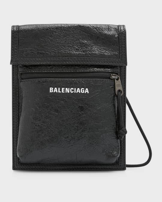 Balenciaga Men s Explorer Leather Pouch Strap Bag Neiman Marcus