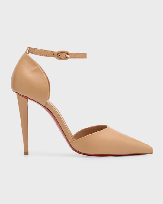 Christian Louboutin Astrida Bride Red Sole Ankle Strap Pumps Neiman Marcus