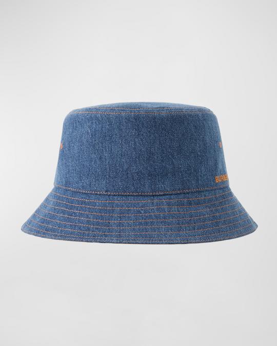 New Burberry logo denim bucket hat Burberry 8057405 Hat for Men and Women Monogram Motif Denim  main image 4