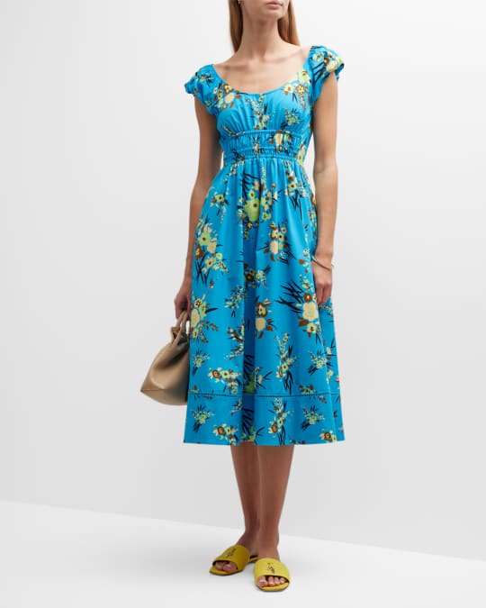 Tory burch blue floral dress cheap