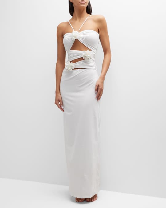 mirabelle floral tiered georgette halter dress Kendry Boutique | Floral Ruffle Dress