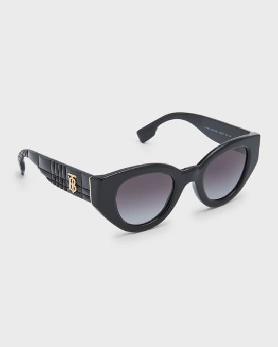 Burberry BE439047 TB Logo Acetate & Plastic Round Sunglasses 