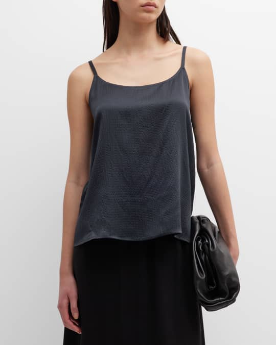 Scoop Neck Hammered Silk Cotton Cami
