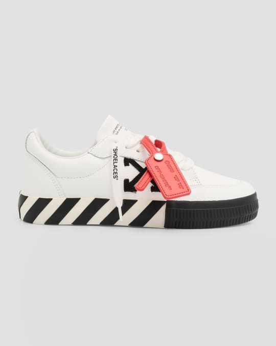 Off-White Vulcanized Leather Low-Top Sneakers | Neiman Marcus