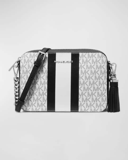 Jet set medium logo stripe crossbody bag discount