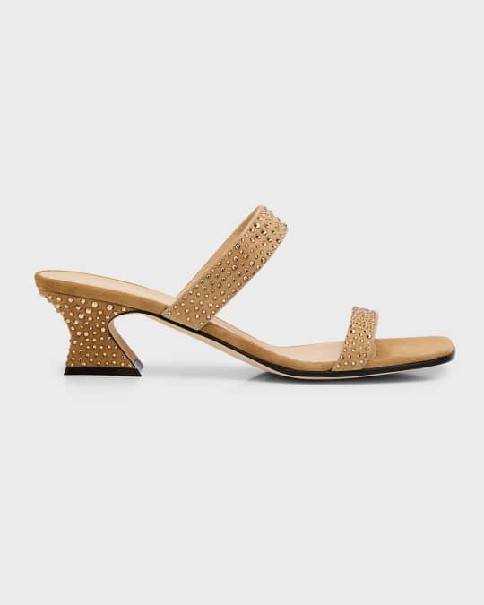 Giuseppe Zanotti Crystal Suede Dual Band Slide Sandals Neiman Marcus
