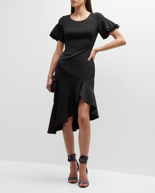 Black halo ruiz dress top