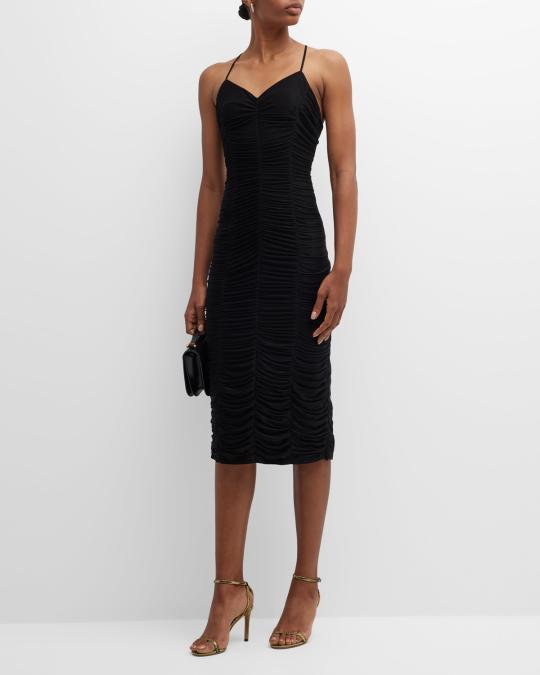 sleeveless ruched bodycon midi dress Amazon.com: MITILLY Women Summer Formal Wedding Guest Dress Elegant High  Neck Sleeveless Ruched Bodycon Midi Dress with Side Slit Small Black :  Clothing, Shoes & Jewelry