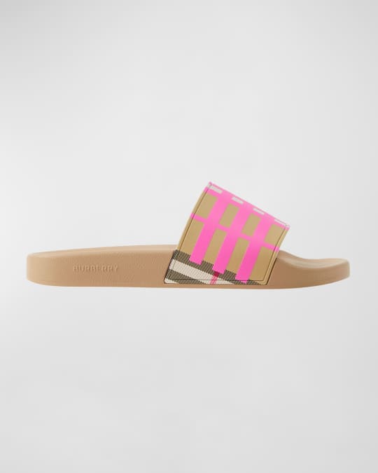 Burberry Furley Check Pool Sandals Neiman Marcus