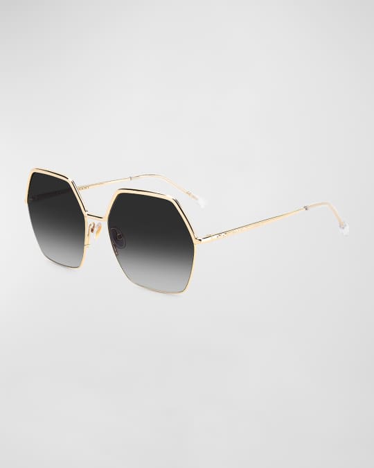 Gradient Hexagon Stainless Steel Sunglasses