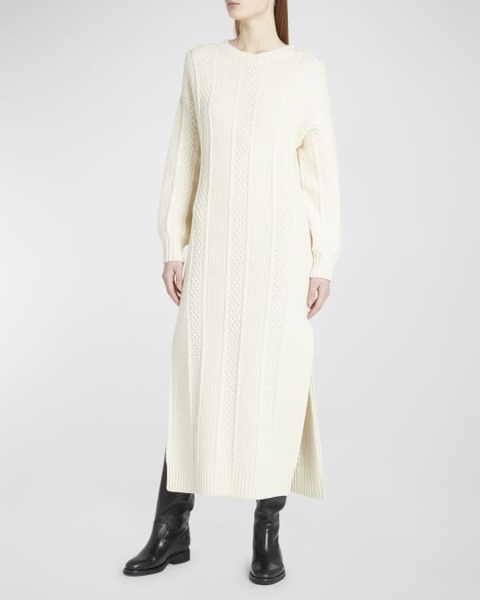 Golden Goose Crewneck Cable-Knit Maxi Sweater Dress | Neiman Marcus
