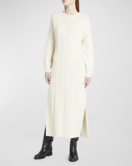 Cable knit maxi sweater dress discount