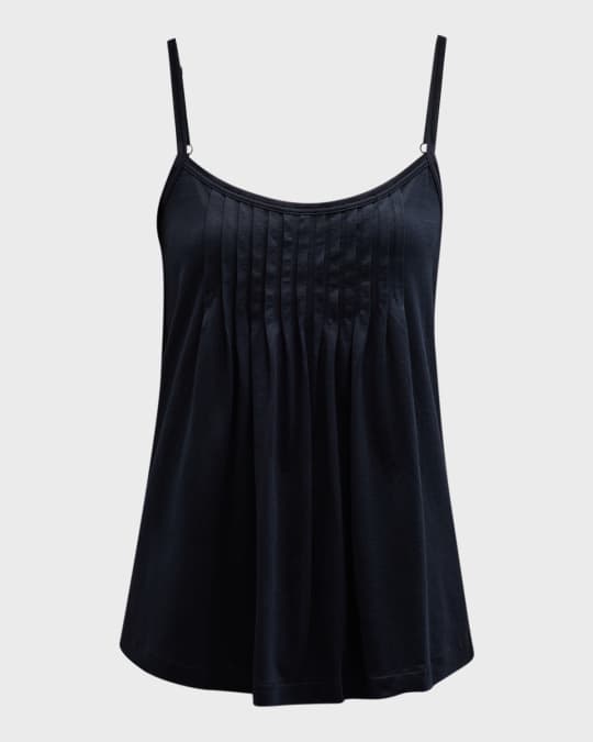 Julia Short Scoop-Neck Pintuck Pajama Set