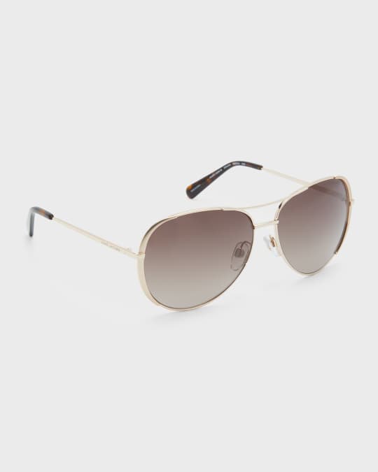 Engraved Logo Aviator Sunglasses