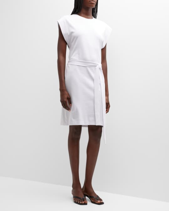 Vince Crewneck Belted Mini Muscle Dress Neiman Marcus