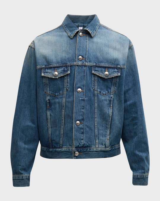 VERSACE JEANS SIGNATURE Leather Switching Denim Blouson Indigo M