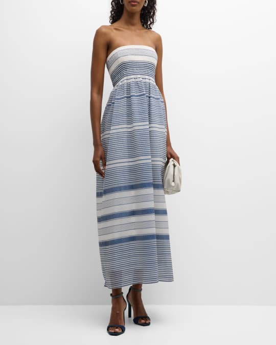 Lafayette 148 New York Striped Strapless Maxi Dress | Neiman Marcus