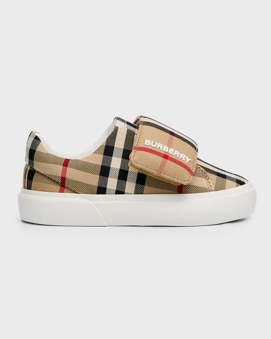 Kid's James Check-Print Sneakers, Baby/Toddler