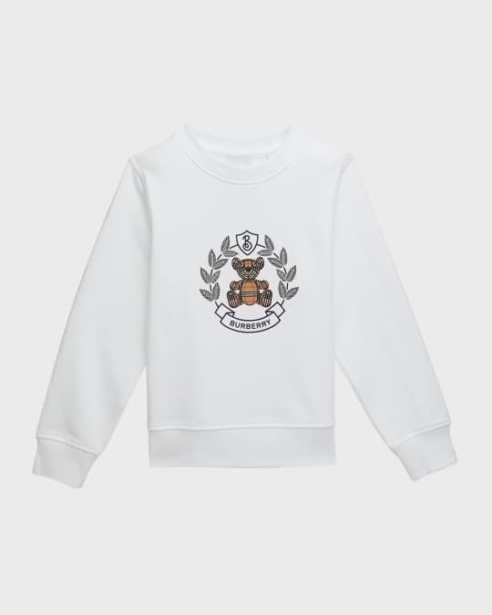 Burberry Kid s Bear Oak Leaf Crest Graphic Sweatshirt Size 4 14