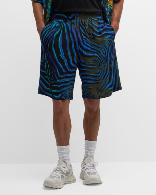 Versace Men s Wildflower West Tiger Print Shorts Neiman Marcus