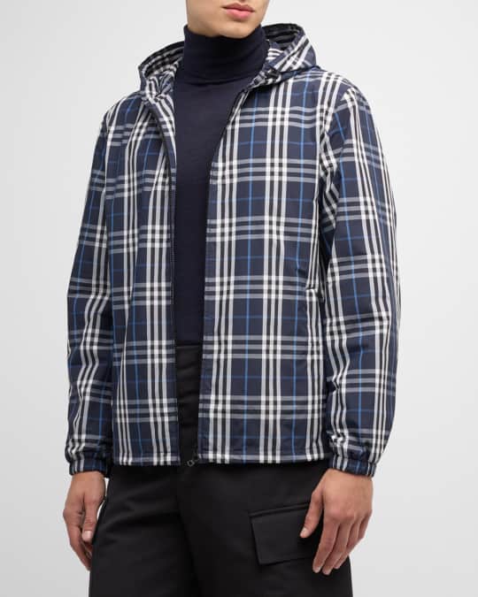 Burberry Men s Hackey Check Nylon Anorak Jacket Neiman Marcus