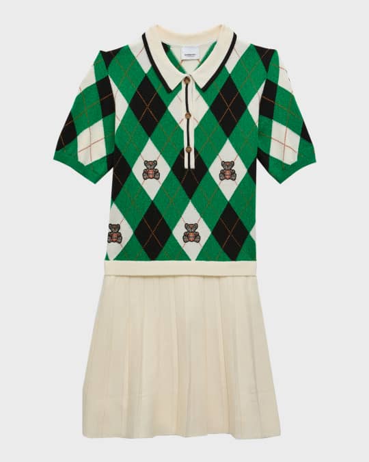 Burberry Girl's Bess Argyle Embroidered Sweater Dress, Size 3-14 | Neiman  Marcus