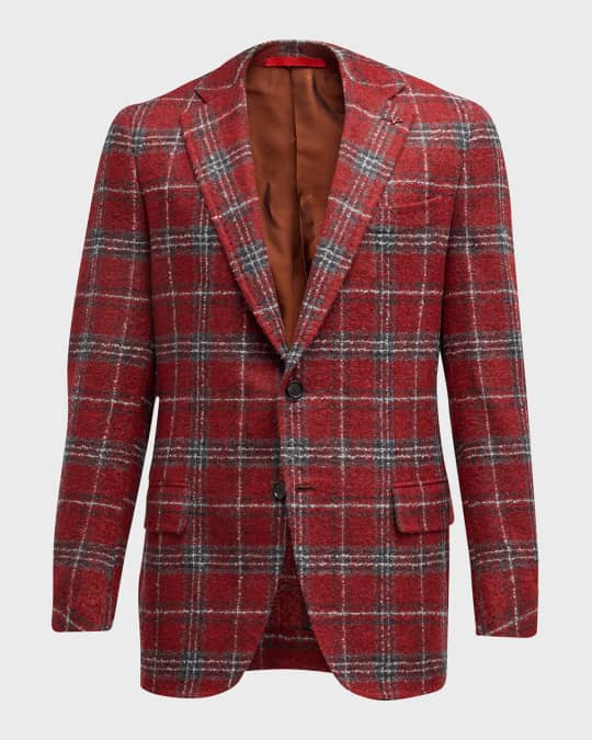 Men's Boucle Plaid Sport Coat