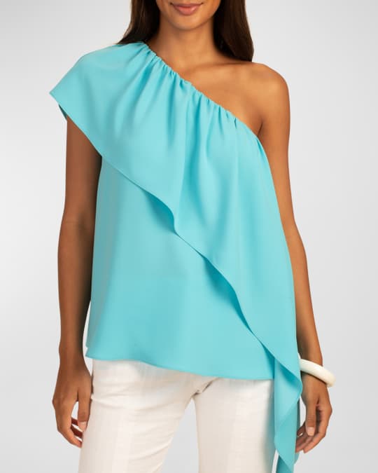 Satisfied One Shoulder Ruffle Top