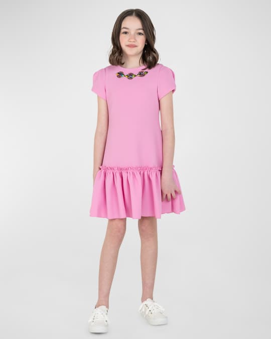 Girl's Astrid Jewel-Trim Dress, Size 7-16