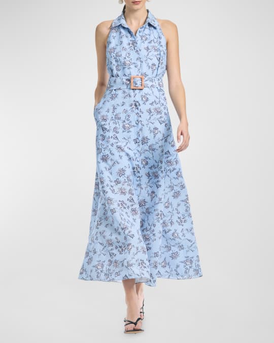 Sachin & Babi Casey Belted Floral-Print Halter Maxi Dress | Neiman Marcus