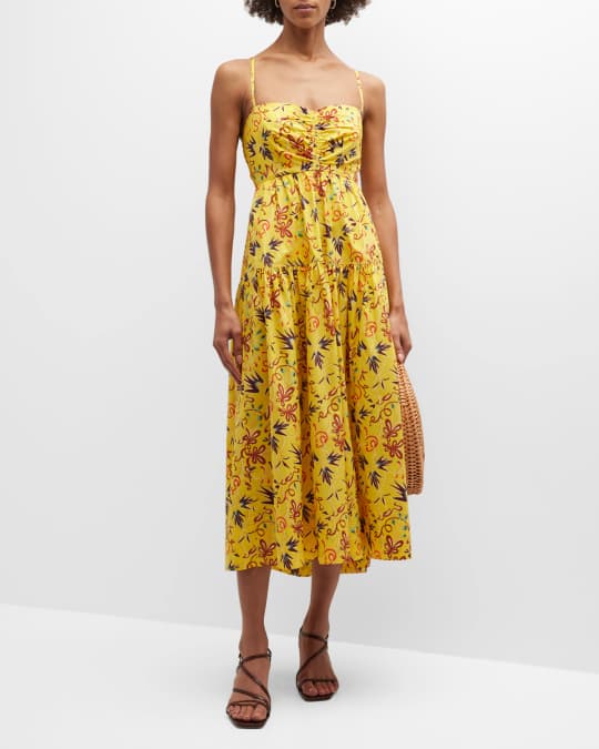 navy blue dress for baby girl Mac Duggal Floral Brocade A-Line Midi-Dress