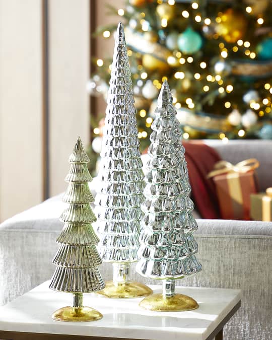 Cody Foster & Co Large Winter Green Hue Trees, Set of 3 | Neiman Marcus