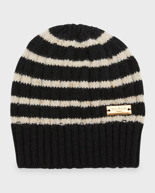 Balmain Mariniere Cashmere-Blend Beanie | Neiman Marcus