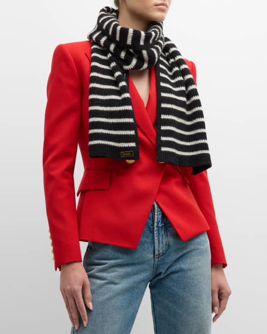 Balmain Mariniere Cashmere-Blend Scarf Neiman Marcus
