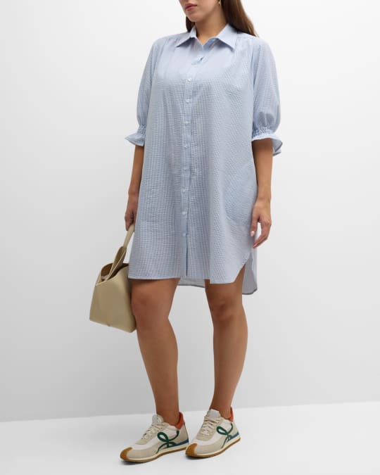 Finley Plus Size Miller Striped Seersucker Shirtdress Neiman Marcus