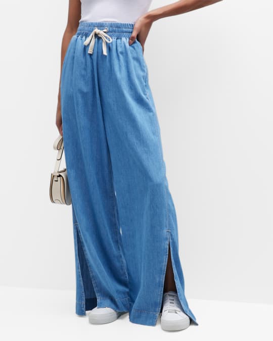 Faux denim drawstring lounge pant discount