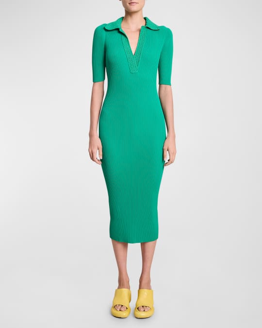 A.L.C. Adrian Ribbed-Knit Midi Dress | Neiman Marcus