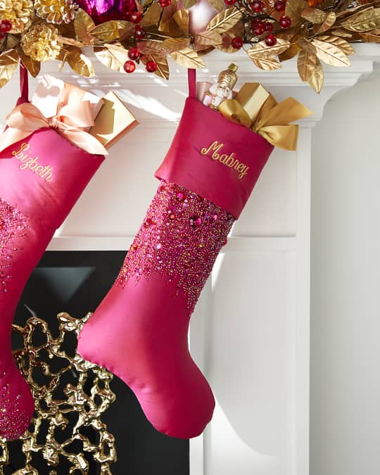 Neiman Marcus Draping Bead Christmas Stocking Neiman Marcus