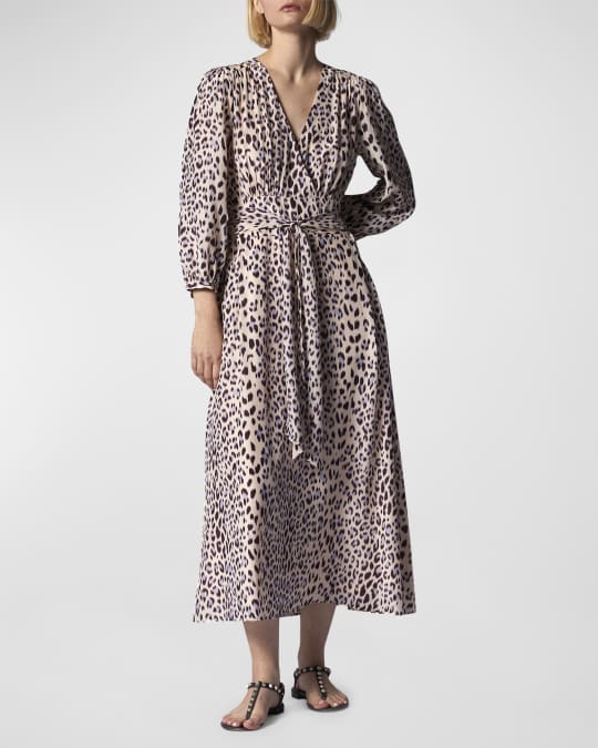 Equipment Sadie Leopard-Print Midi Dress | Neiman Marcus