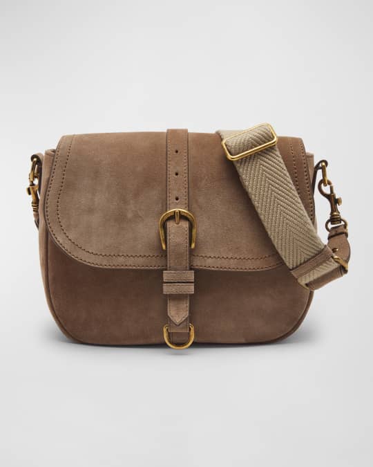 Golden Goose Sally Medium Suede Saddle Crossbody Bag Neiman Marcus
