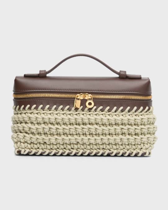 Loro Piana☆美品☆ Extra Pocket L19 Ostrich Leather Chocolate/Sun Gold | Loro Piana US