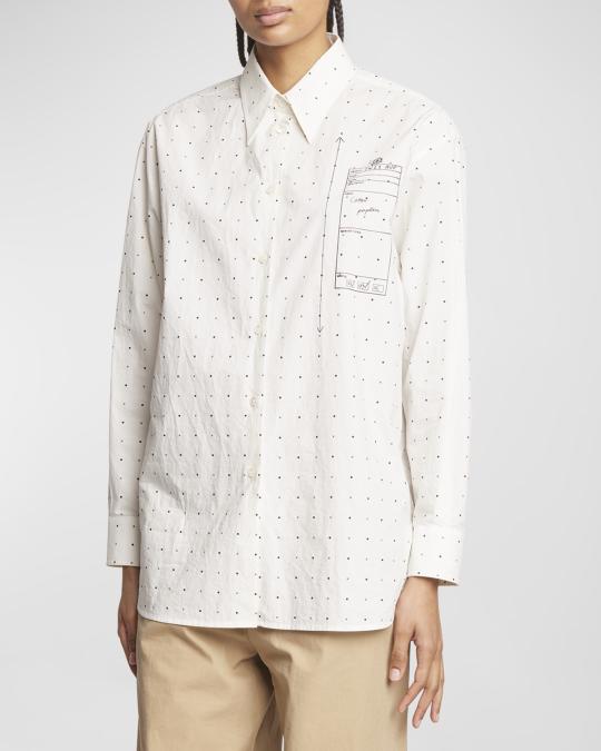 MM6 Maison Margiela Classic Long-Sleeve Shirt | Neiman Marcus
