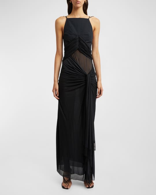 knee length dresses for ladies Christopher Esber Molded Venus Cut Out *EXCLUSIVE* Rose/ Cayenne Mesh
