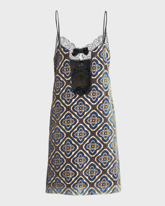 Etro Medallion Lace Mini Tank Dress | Neiman Marcus