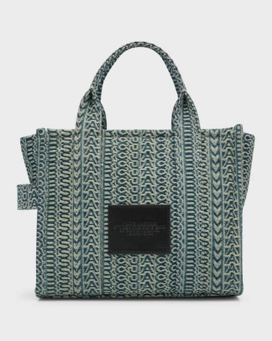 Marc Jacobs The Washed Monogram Denim Small Tote Bag | Neiman Marcus