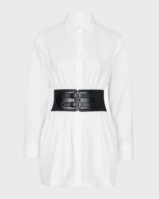 white christmas dresses Women's White Knitted Corset Belt And T Shirt Dress main image 0
