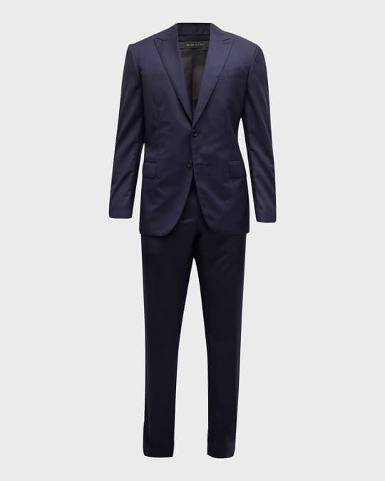 Brioni Men's Navy Steep Twill Three-Piece Suit | Neiman Marcus Brioni Men's Navy Steep Twill Three-Piece Suit | Neiman Marcus